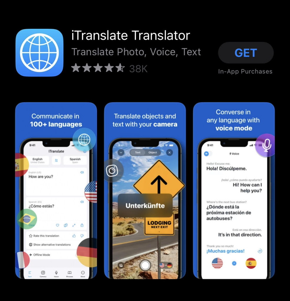  iTranslate Translator example for metadata