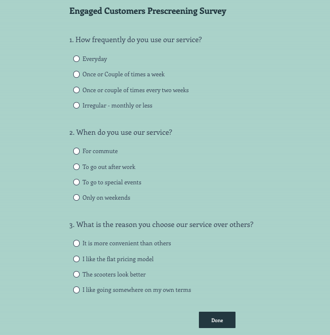 customer profiles survey